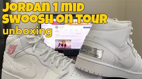 Nike Air Jordan 1 Mid Swoosh On Tour 2020 Euro Tour Pure Unboxing
