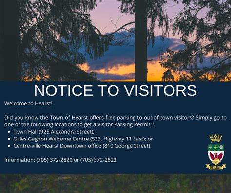 Notice To Visitors Hearst