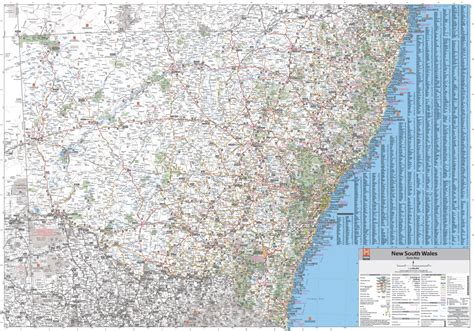 New South Wales Nsw State Laminated Wall Map Hema
