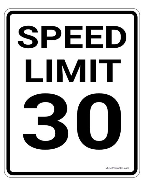 Printable 30 Mph Speed Limit Sign