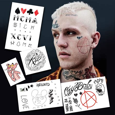 Lil Peep Temporary Tattoo Set Lil Peep Tattoos Tattoo Set Cry Baby My