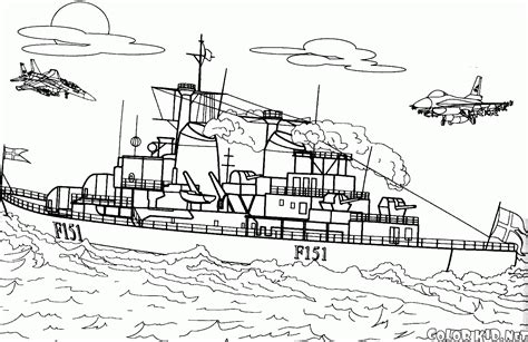 Gambar Coloring Page Battleship Danish Frigate Army Vehicles Pages