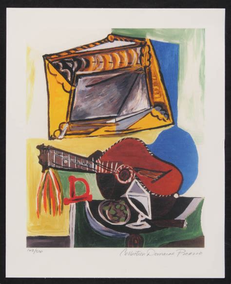 Still life with the mandolin 1924 97x130cm oil/canvas private collection the image is only being used for informational and educational purposes. Pablo Picasso LE "Still Life with Mandolin" 11x13.5 Giclee ...