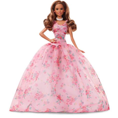 Barbie Birthday Wishes Doll With Twist Hairstyle And Pink Gown Walmart