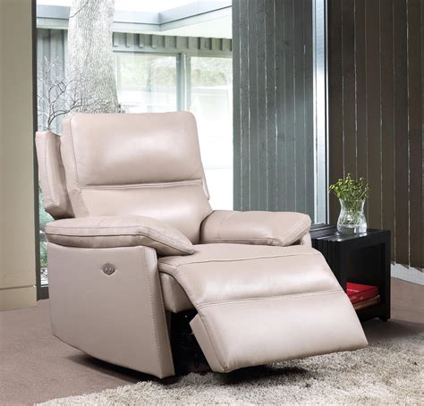 Taupe Leather Electric Recliner Chair Homegenies
