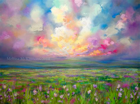 Colourful Prairie And Big Sky Abstract Landscape Painting By Canadian