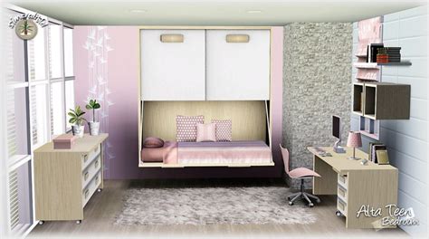 There s more than enough space for your sims to move around thanks to the open layout room. My Sims 3 Blog: Alta Teen Bedroom Set by Simcredible Designs