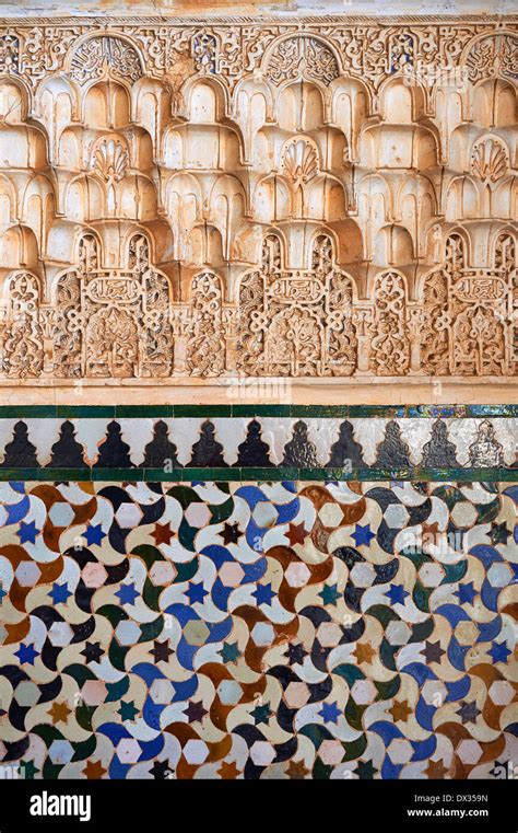 Moorish Arabesque Ceramic Tiles Sculpted Plasterwork Of The Palacios