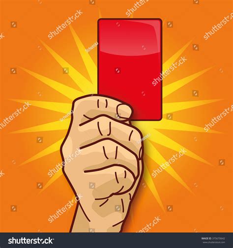 Hand Shows A Red Card Royalty Free Stock Vector 375670642