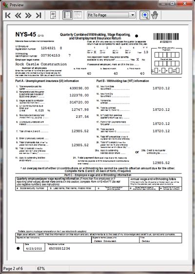 Printable Nys 45 Form Printable Forms Free Online