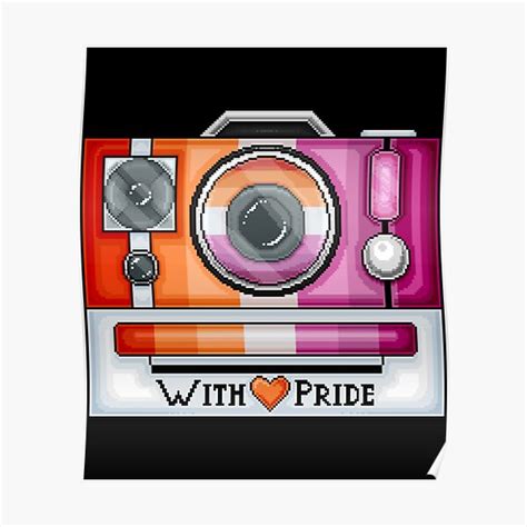 Lesbian Pride Pixel Camera Classic Poster For Sale By Hildendhmula Redbubble