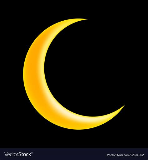 Crescent Moon Symbol Icon Design Royalty Free Vector Image
