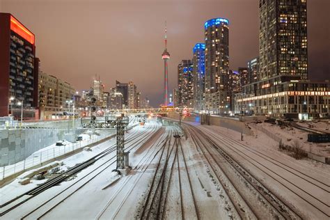 Train Rails Covering Snow Toronto Hd Wallpaper Wallpaper Flare