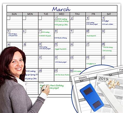 Reviews For Dry Erase Monthly Large White Board Wall Calendar 38 X 50