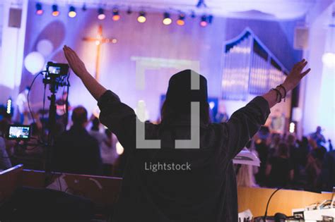 Congregation Standing During A Worship Service — Photo — Lightstock