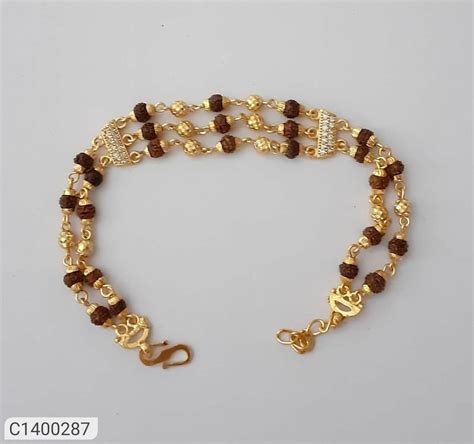 Trendy Gold Plated Rudraksh Bracelets Getmahadevproducts