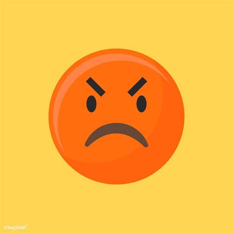 Angry Face Emoticon Symbol Vector Premium Image By Minty Angry Face Emoji Sick