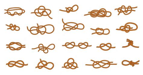 Premium Vector Rope Knot Marine And Nautical Ties And Threads For