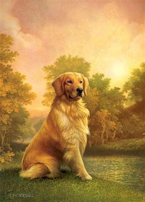 Dan Craig Golden Retriever Painting Golden Retriever Art Dogs