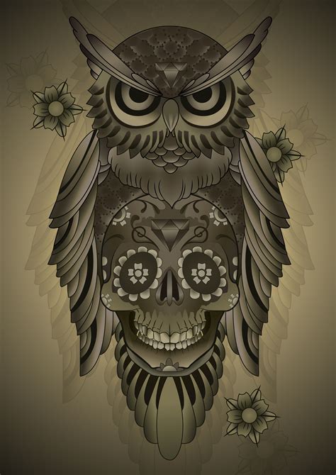 Owl Mexican Skull By Frah On Deviantart Artofit