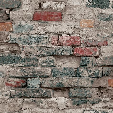 York Wallcoverings Uc3838 Modern Art Brick Alley Wallpaper Blue