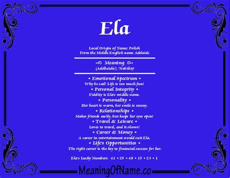 Ela Meaning Of Name