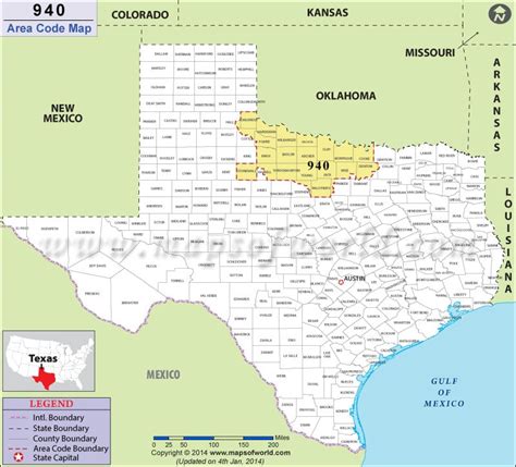 940 Area Code Map Where Is 940 Area Code In Texas