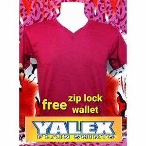 Cod Yalex Plain Shirt Maroon Color Vneck No Minimum 