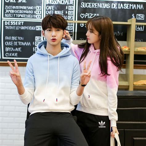 Korean Couple Clothing Lovers Spring Thickening Velvet Hoodies Male