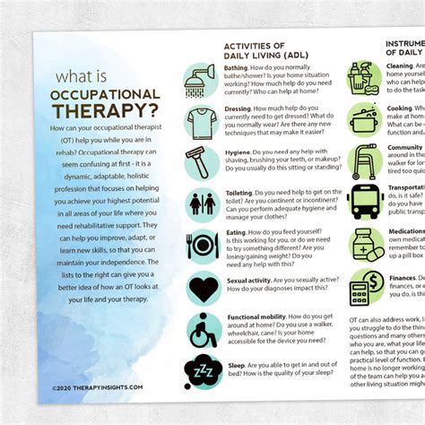 what is occupational therapy adult and pediatric printable resources for speech and