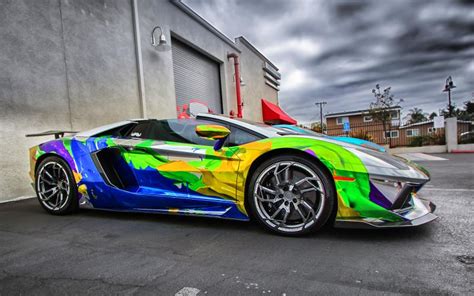 Hd Lamborghini Aventador Custom Colors Wallpaper Download Free 145736