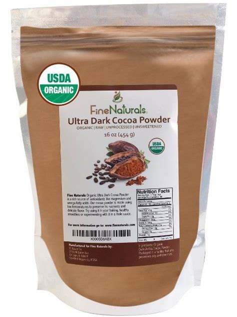 Just a couple of teaspoons of cacao powder rediscover the delightful pairing in this simple dessert and pop a few into your freeze today. Cocoa Powder by FineNaturals Unsweetened Dark Chocolate ...