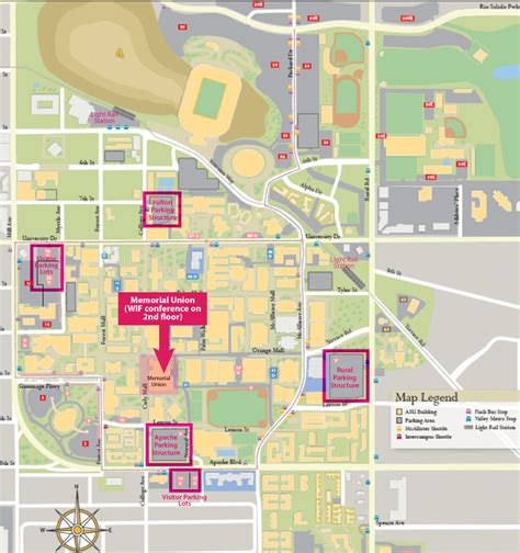 Arizona State University Tempe Campus Map Map