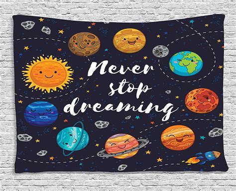 They know cute is our weakness and they're exploiting it to its fullest. Quotes Decor Tapestry Cute Outer Space Planets and Star ...