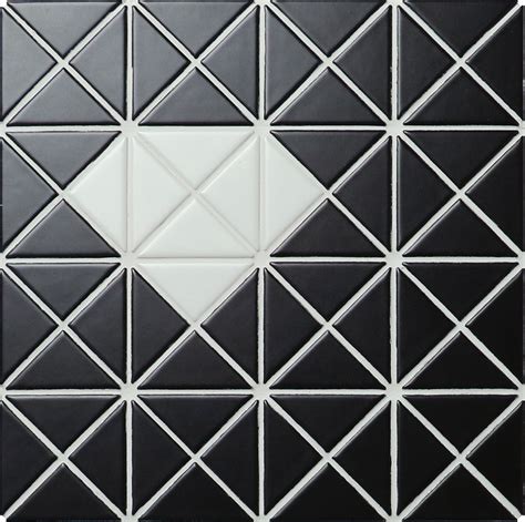 2 Matte Single Diamond Pattern Porcelain Triangle Mosaic Floor Tile