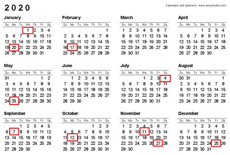 List Of Us Federal Holidays 2020 Calendar Observances In The United