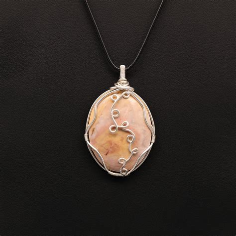 Pink Binthalya Opal Wire Wrap Necklace