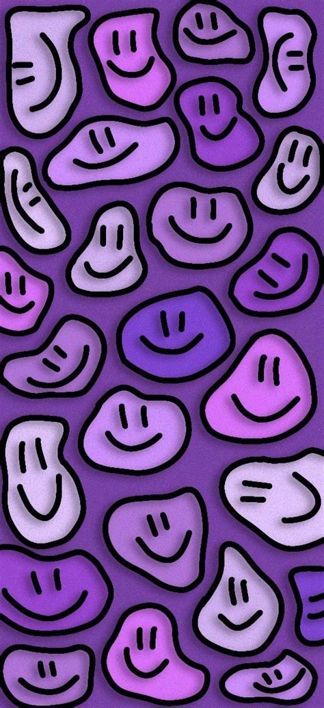 Wallpaper Purple Smiles Retro Wallpaper Iphone Simple Phone