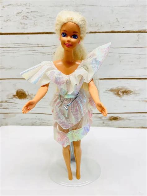 Mattel Barbie Doll Blond Hair Blue Eyes White And Pink Dress 12 Tall Free Ship 13 99 Picclick