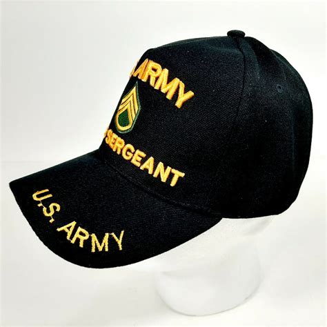 Us Army Staff Sergeant Mens Ball Cap Hat Black Etsy