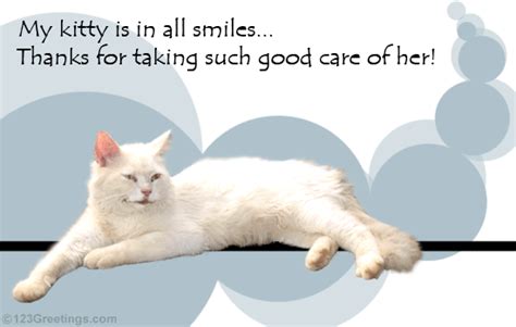 Thanks For Taking Care Of My Kitty Free Pets Etc Ecards Greeting