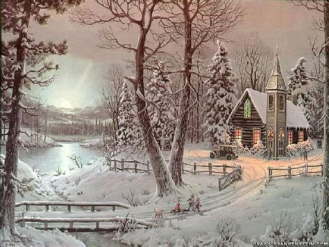 So Nostalgic Christmas Paintings Winter Scenes Christmas Wallpaper