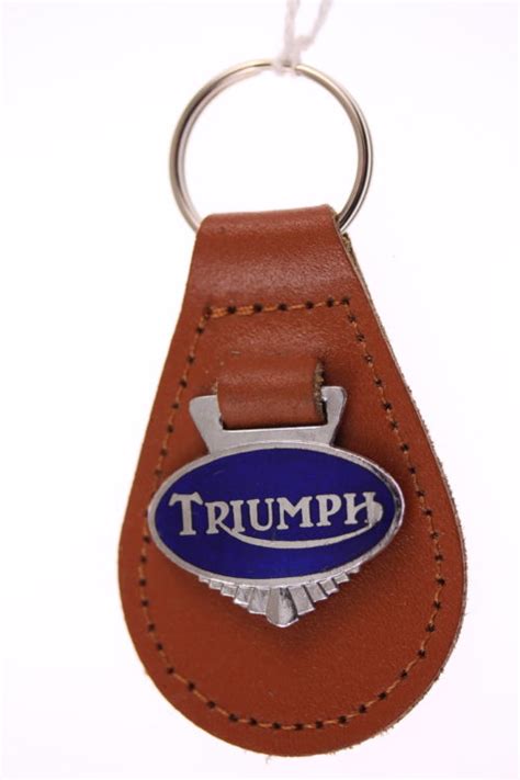 Triumph Motorcycle Key Rings Classic Leather Fobs
