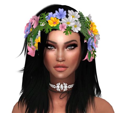 Sims 4 Flower Crown Hallowsims Hair Pralinesims