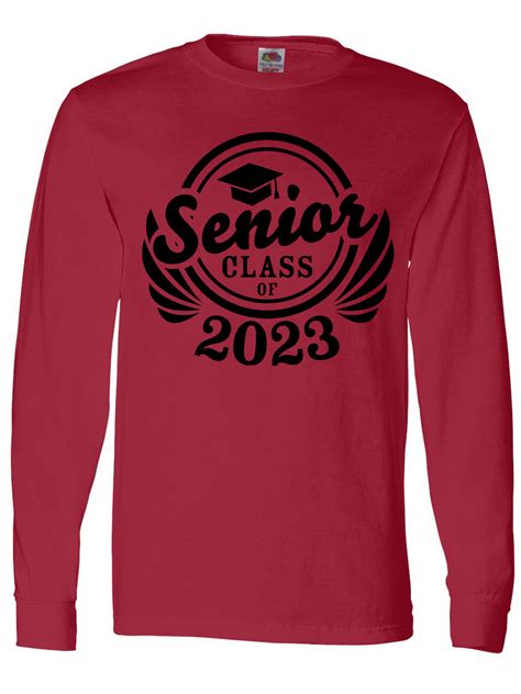 Inktastic Senior Class Of 2023 In Black With Graduation Cap Long Sleeve