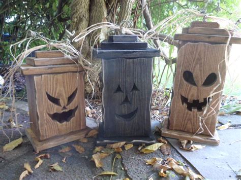 Rustic Wood Jack O Lantern Custom Halloween Wood Pumpkin Etsy Uk