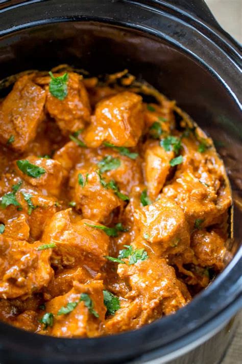 Slow Cooker Indian Butter Chicken Recipe Dinner Then Dessert