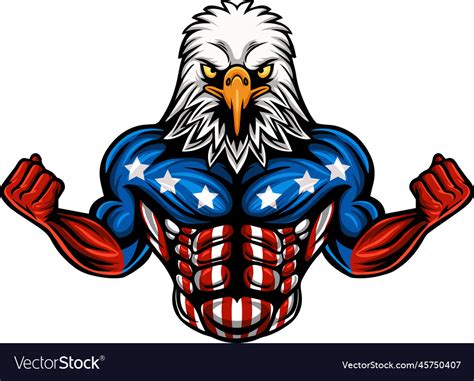 Strong American Eagle Cartoon Character Royalty Free Vector