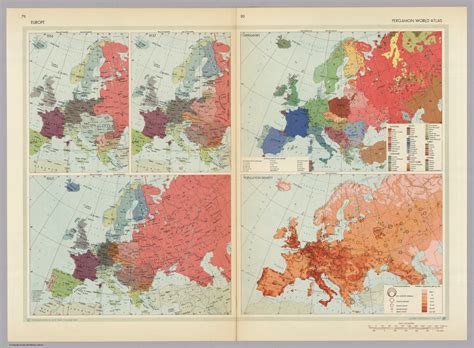 Europe Pergamon World Atlas David Rumsey Historical Map Collection