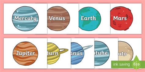 Free Planet Pictures And The Planet Names Primary Resources